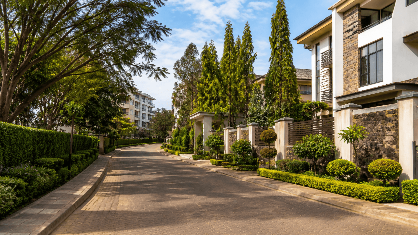 Premium residential arrival street in Nairobi